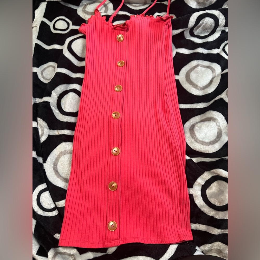 Papaya red knit dress